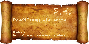 Povázsay Alexandra névjegykártya